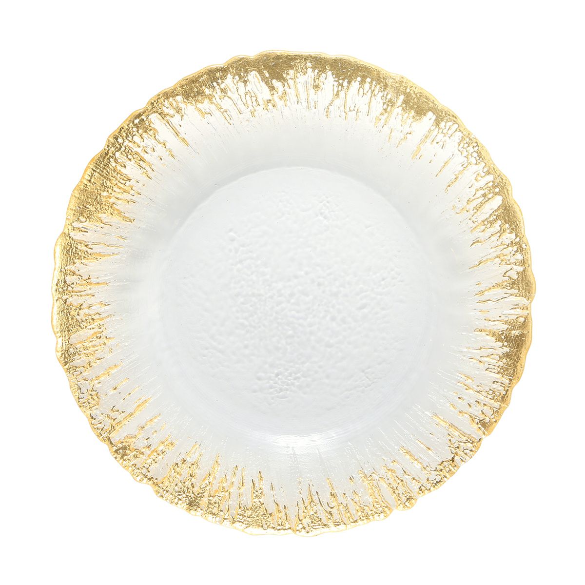 Vetro Felice ヴェトロ フェリーチェ フラッシュ プレート 21.5cm クリア＆ゴールド