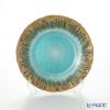 Vetro Felice ヴェトロ フェリーチェ フラッシュ プレート 21.5cm ターコイズブルー＆ゴールド