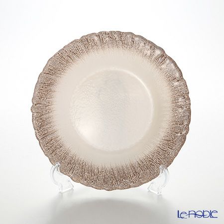 Vetro Felice ヴェトロ フェリーチェ フラッシュ プレート 21.5cm ホワイトパール＆ジンジャー