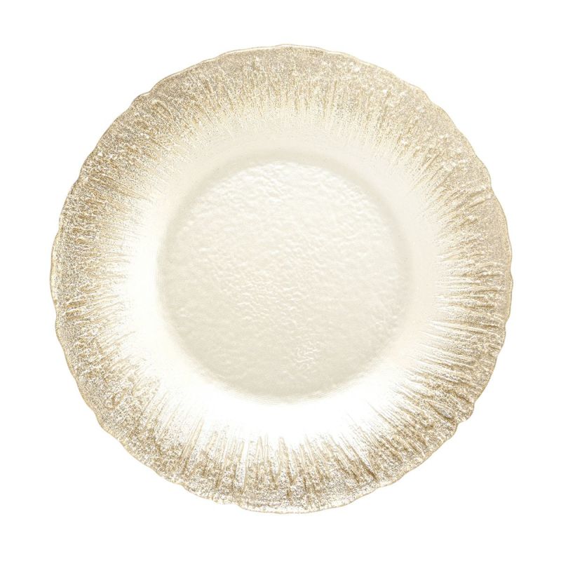 Vetro Felice ヴェトロ フェリーチェ フラッシュ プレート 21.5cm ホワイトパール＆ジンジャー