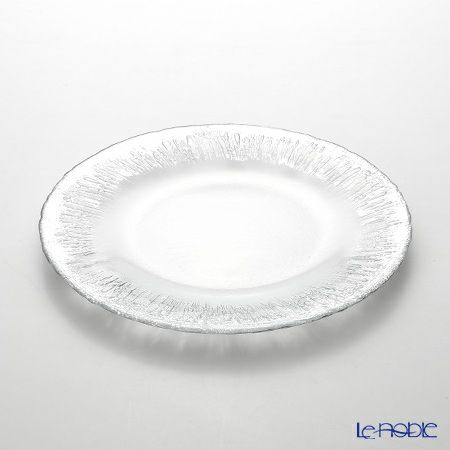Vetro Felice ヴェトロ フェリーチェ フラッシュ プレート 28cm クリア＆シルバー