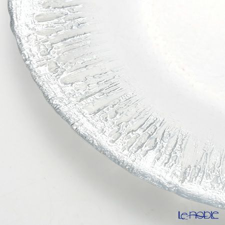 Vetro Felice ヴェトロ フェリーチェ フラッシュ プレート 28cm クリア＆シルバー