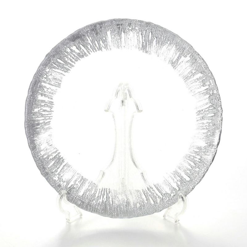 Vetro Felice ヴェトロ フェリーチェ フラッシュ プレート 28cm クリア＆シルバー