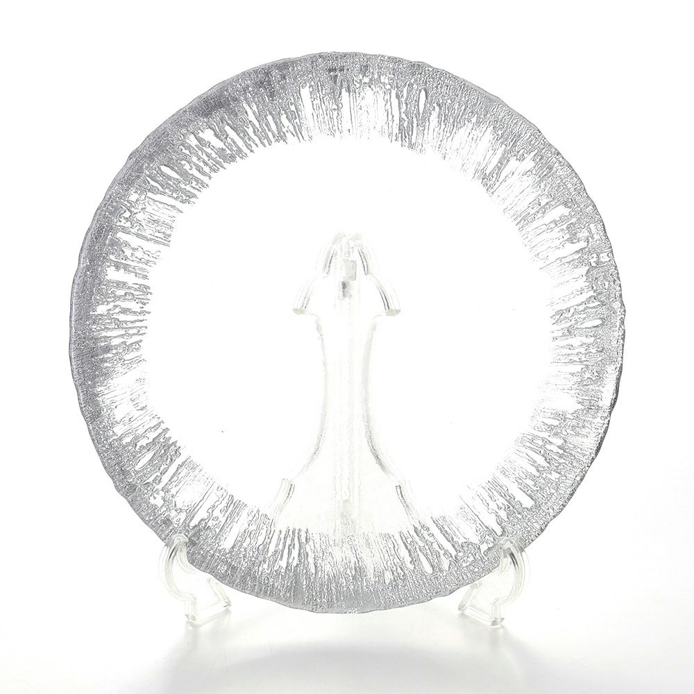 Vetro Felice ヴェトロ フェリーチェ フラッシュ プレート 28cm クリア＆シルバー