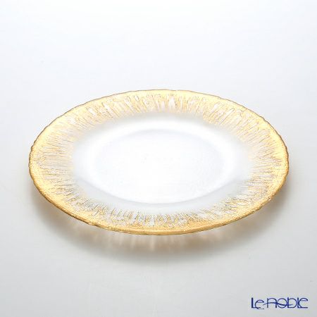 Vetro Felice ヴェトロ フェリーチェ フラッシュ プレート 28cm クリア＆ゴールド