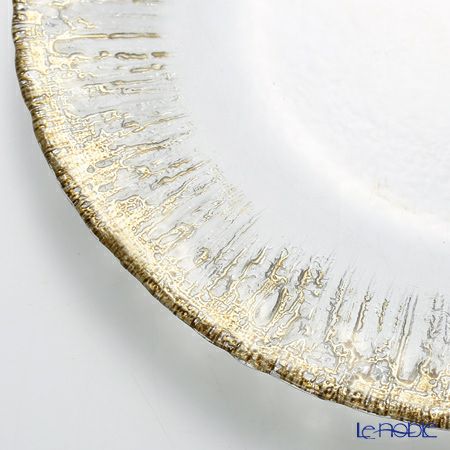 Vetro Felice ヴェトロ フェリーチェ フラッシュ プレート 28cm クリア＆ゴールド