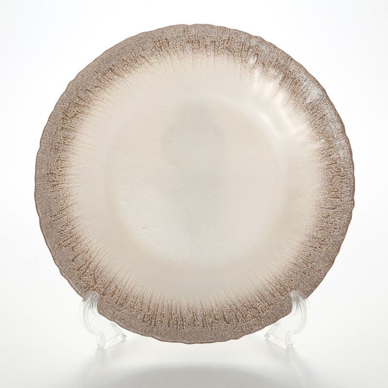 Vetro Felice ヴェトロ フェリーチェ フラッシュ プレート 28cm ホワイトパール＆ジンジャー