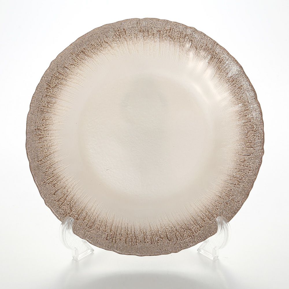 Vetro Felice ヴェトロ フェリーチェ フラッシュ プレート 28cm ホワイトパール＆ジンジャー