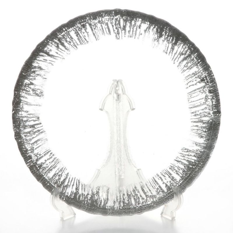 Vetro Felice ヴェトロ フェリーチェ フラッシュ プレート 33cm クリア＆シルバー