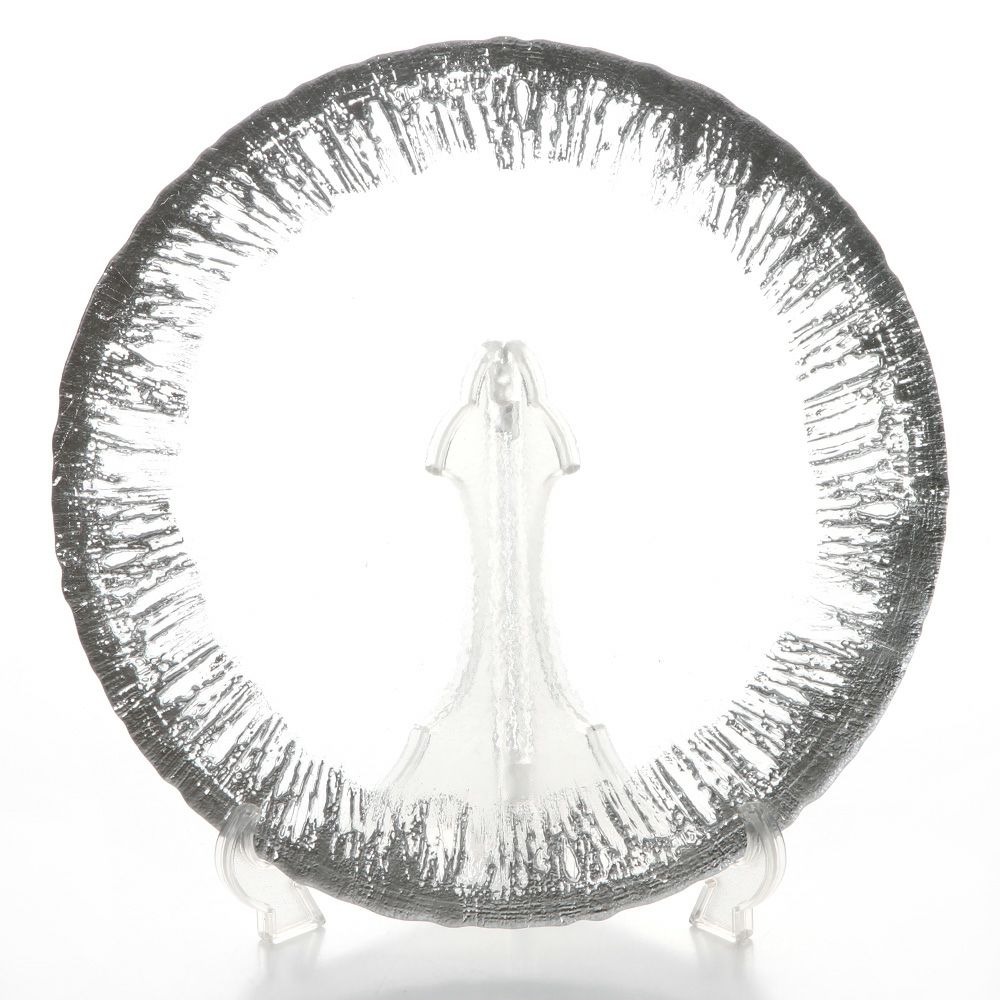Vetro Felice ヴェトロ フェリーチェ フラッシュ プレート 33cm クリア＆シルバー