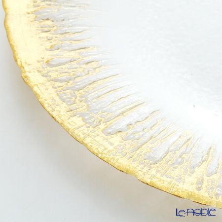 Vetro Felice ヴェトロ フェリーチェ フラッシュ プレート 33cm クリア＆ゴールド