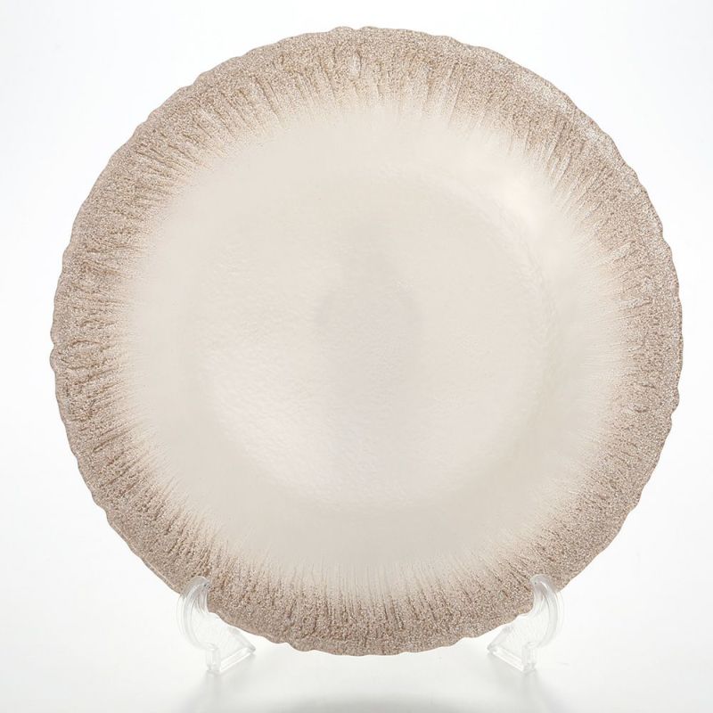 Vetro Felice ヴェトロ フェリーチェ フラッシュ プレート 33cm ホワイトパール＆ジンジャー