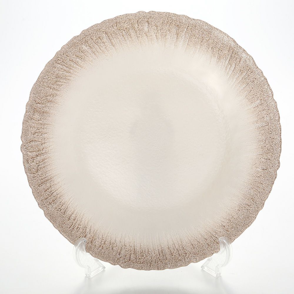 Vetro Felice ヴェトロ フェリーチェ フラッシュ プレート 33cm ホワイトパール＆ジンジャー