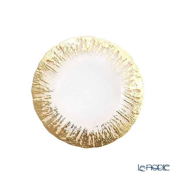 Vetro Felice ヴェトロ フェリーチェ フラッシュ プレート 15cm クリア＆ゴールド