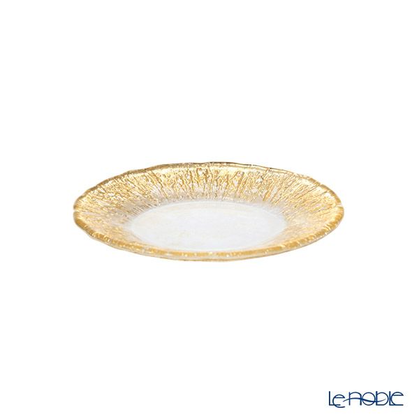 Vetro Felice ヴェトロ フェリーチェ フラッシュ プレート 15cm クリア＆ゴールド
