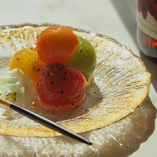 Vetro Felice ヴェトロ フェリーチェ フラッシュ プレート 15cm クリア＆ゴールド