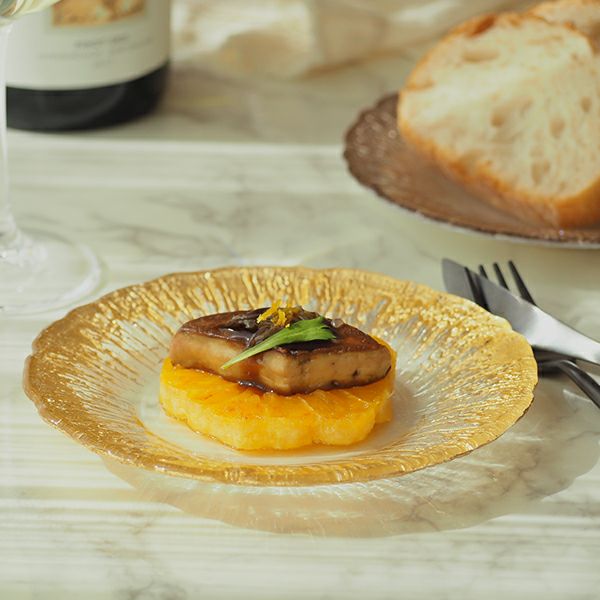 Vetro Felice ヴェトロ フェリーチェ フラッシュ プレート 15cm クリア＆ゴールド