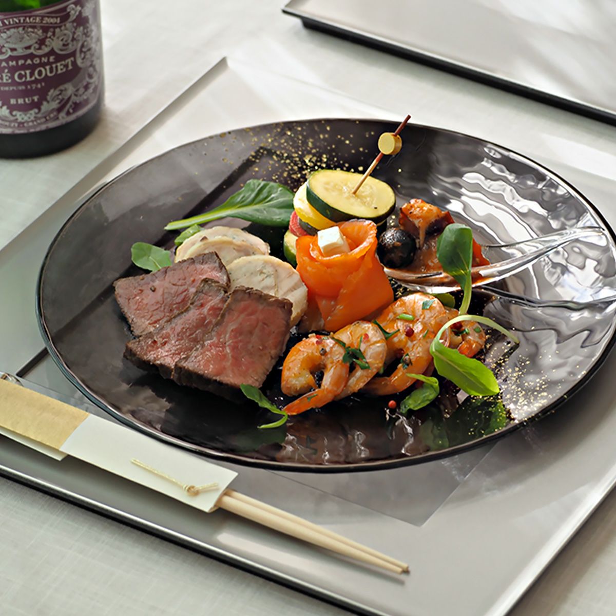 Vetro Felice ヴェトロ フェリーチェ ホライズン プレート 28cm ブラック