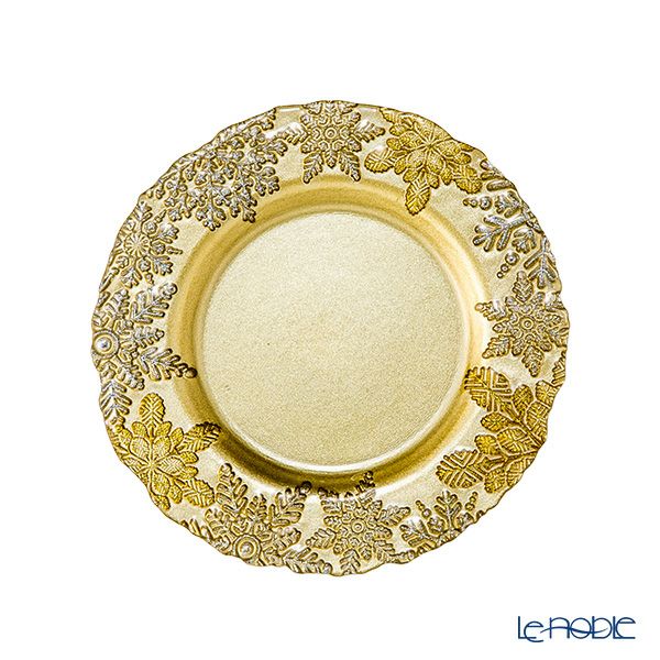 Vetro Felice ヴェトロ フェリーチェ スノー プレート 22cm ゴールド