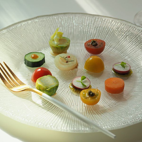 Vetro Felice ヴェトロ フェリーチェ コスモ プレート 28cm ホワイトパール