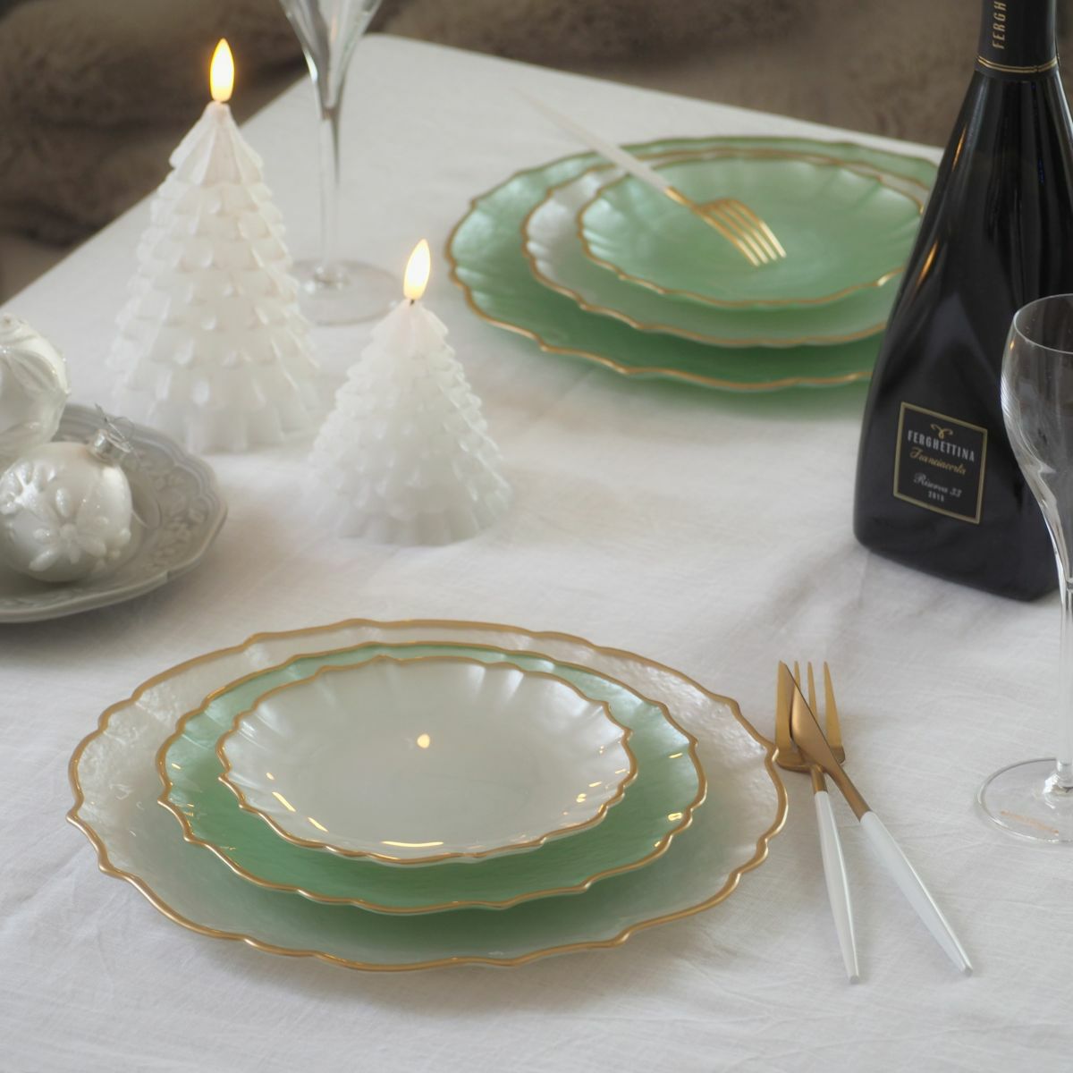 Vetro Felice ヴェトロ フェリーチェ パールクイーン プレート 21cm グリーン 356721