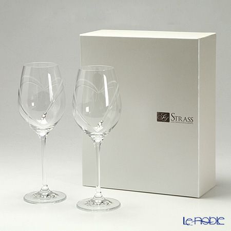 ストラス with SWAROVSKI ELEMENTS ハート イン ハート ワイン 360ml ペア【ル・ノーブルオリジナル企画商品】