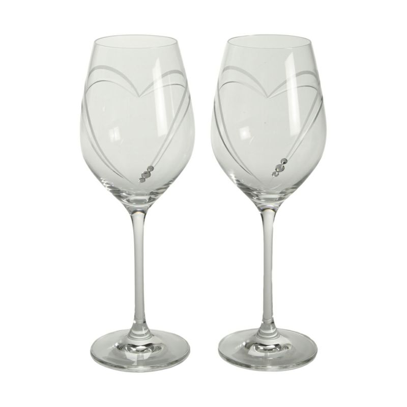ストラス with SWAROVSKI ELEMENTS ハート イン ハート ワイン 360ml ペア【ル・ノーブルオリジナル企画商品】