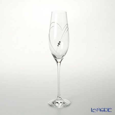 ストラス with SWAROVSKI ELEMENTS ハート イン ハート シャンパン 210ml ペア【ル・ノーブルオリジナル企画商品】