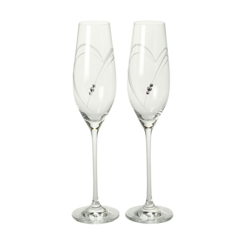 ストラス with SWAROVSKI ELEMENTS ハート イン ハート シャンパン 210ml ペア【ル・ノーブルオリジナル企画商品】