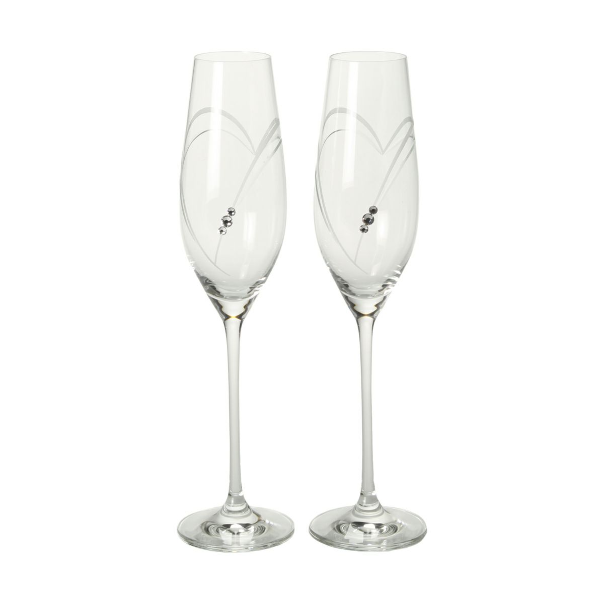 ストラス with SWAROVSKI ELEMENTS ハート イン ハート シャンパン 210ml ペア【ル・ノーブルオリジナル企画商品】