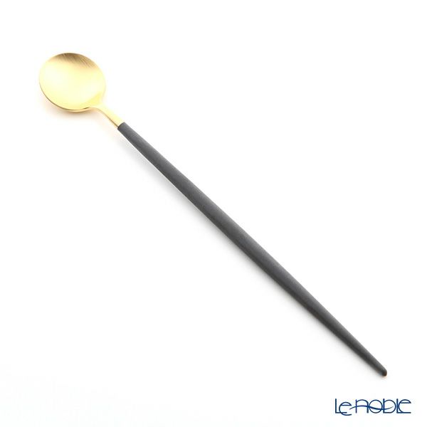 クチポール ゴア GOA ブラック／ゴールド ロングドリンクスプーン 21cm マット仕上げ