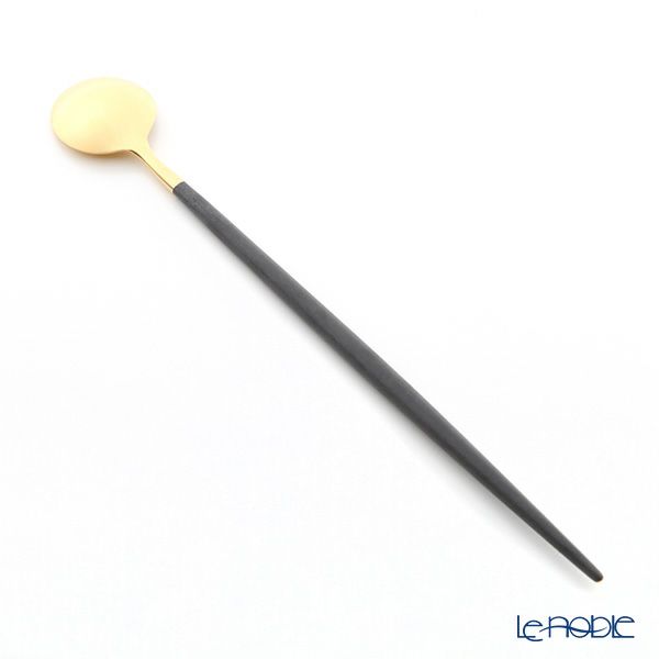 クチポール ゴア GOA ブラック／ゴールド ロングドリンクスプーン 21cm マット仕上げ