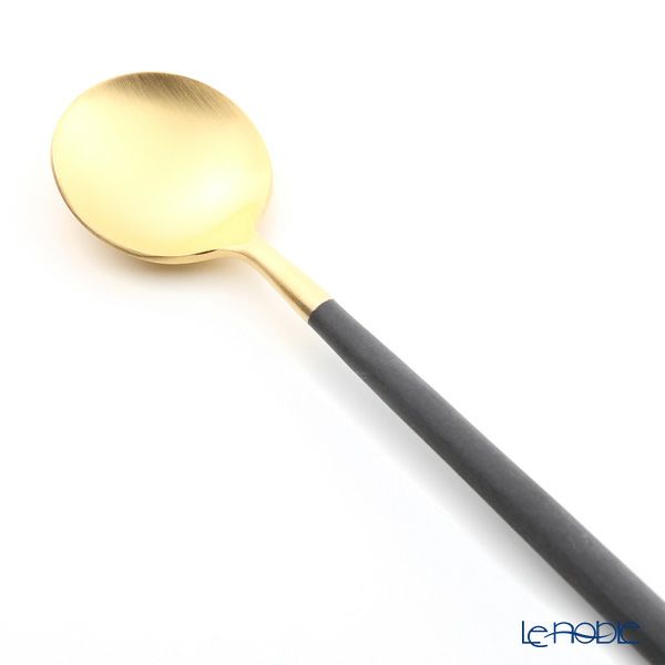 クチポール ゴア GOA ブラック／ゴールド ロングドリンクスプーン 21cm マット仕上げ