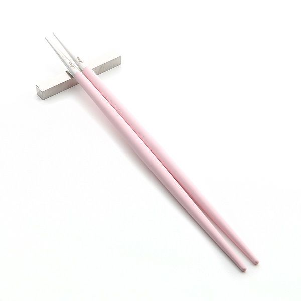 クチポール ゴア GOA ピンク／シルバー 箸+箸置セット 22cm