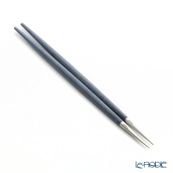 クチポール ゴア GOA ブルー／シルバー 箸+箸置セット 22cm マット仕上げ