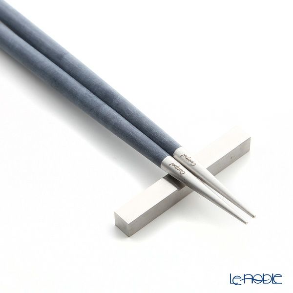 クチポール ゴア GOA ブルー／シルバー 箸+箸置セット 22cm マット仕上げ