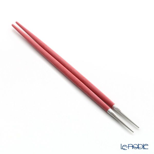 クチポール ゴア GOA レッド／シルバー マット仕上げ 箸+箸置セット 22cm