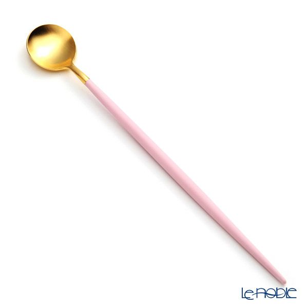 クチポール ゴア GOA ピンク／ゴールド ロングドリンクスプーン 21cm マット仕上げ