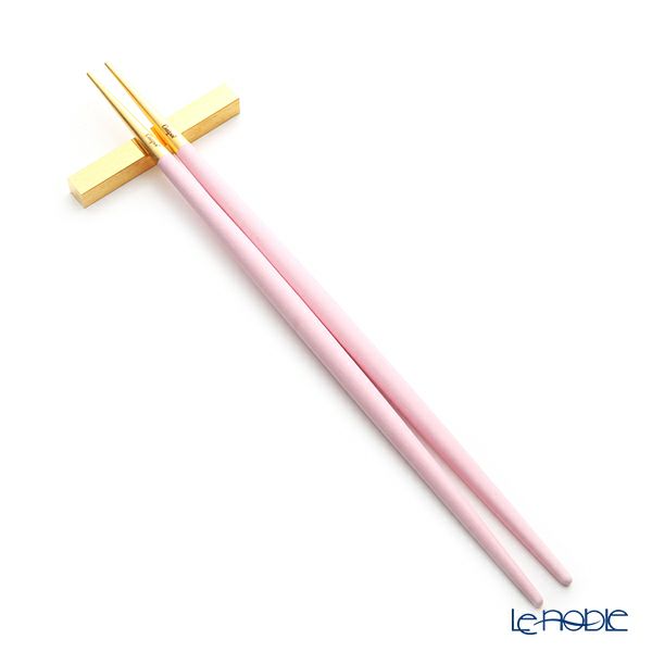 クチポール ゴア GOA ピンク／ゴールド 箸+箸置セット 22cm