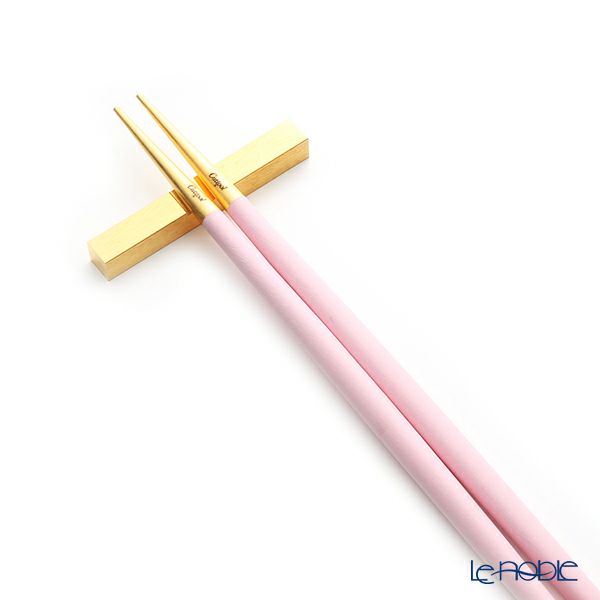 クチポール ゴア GOA ピンク／ゴールド 箸+箸置セット 22cm