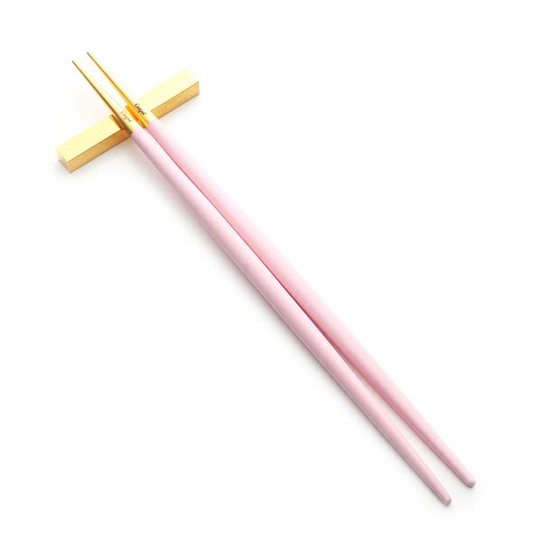 クチポール ゴア GOA ピンク／ゴールド 箸+箸置セット 22cm