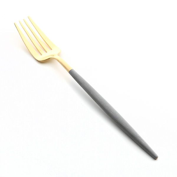 クチポール ゴア GOA グレー／ゴールド テーブルフォーク 21.5cm マット仕上げ
