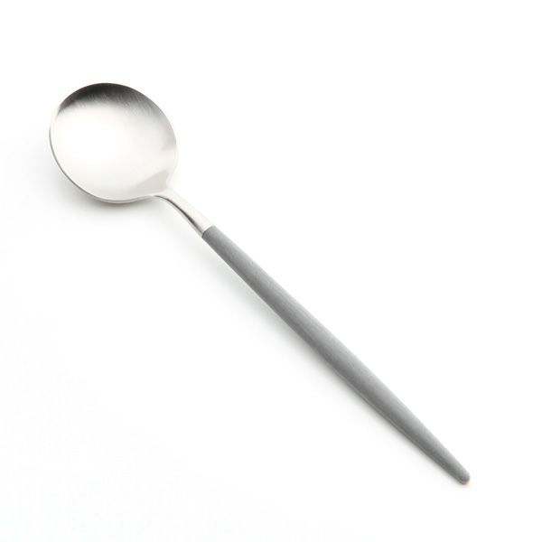 クチポール ゴア GOA グレー／シルバー デザートスプーン 18cm マット仕上げ