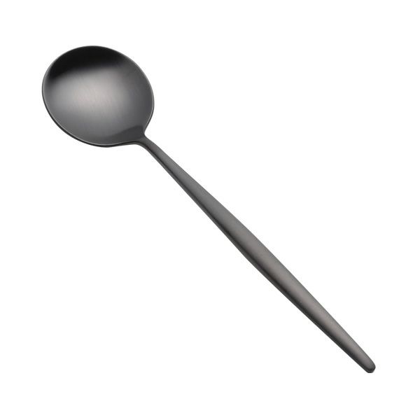 クチポール ムーン MOON マットブラック デザートスプーン 17cm マット仕上げ
