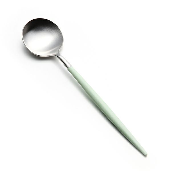 クチポール ゴア GOA セラドン／シルバー デザートスプーン 18cm マット仕上げ