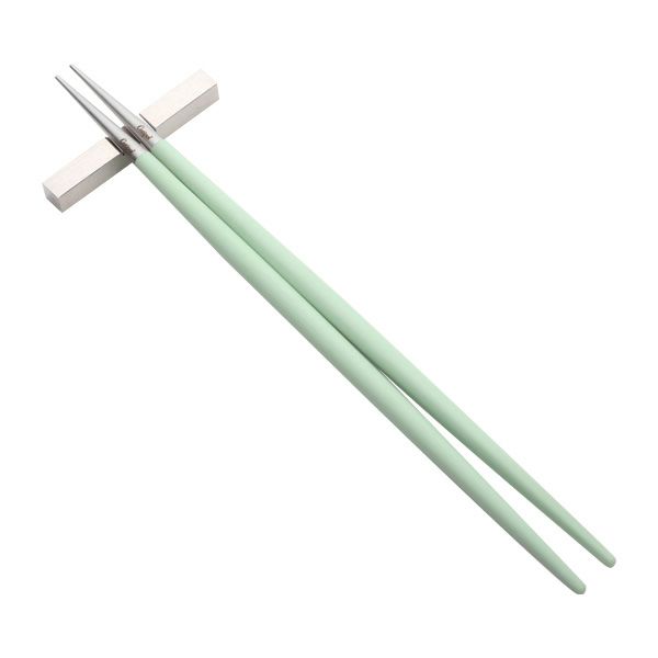 クチポール ゴア GOA セラドン／シルバー 箸+箸置セット 22cm マット仕上げ