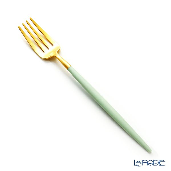 クチポール ゴア GOA セラドン／ゴールド デザートフォーク 18.5cm マット仕上げ