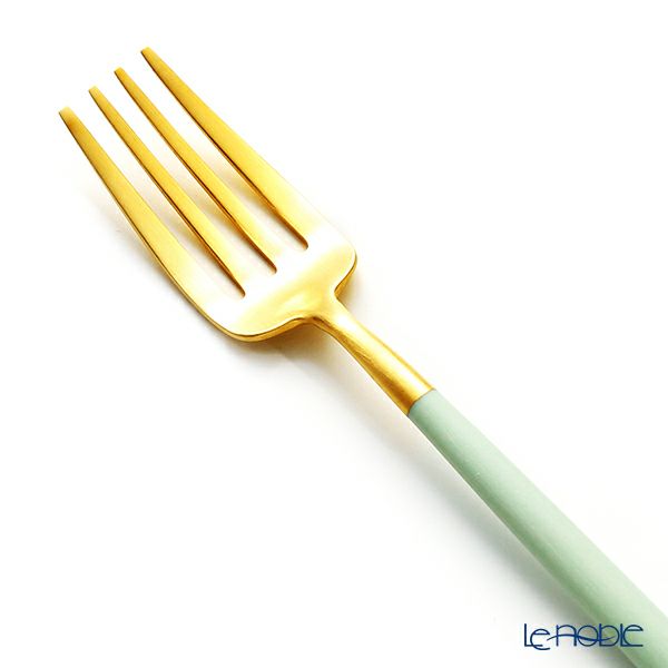 クチポール ゴア GOA セラドン／ゴールド デザートフォーク 18.5cm マット仕上げ