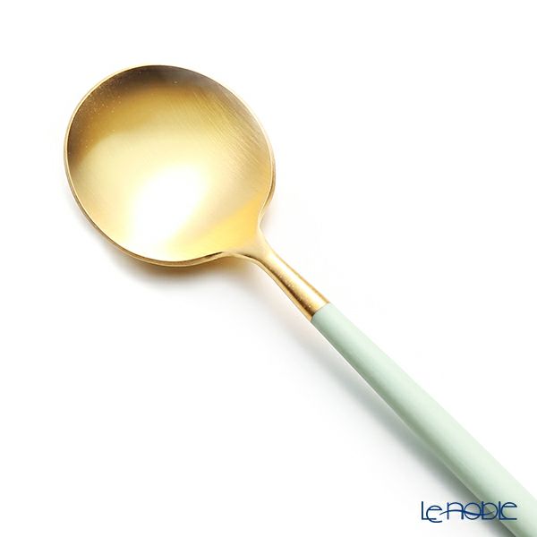 クチポール ゴア GOA セラドン／ゴールド デザートスプーン 18cm マット仕上げ