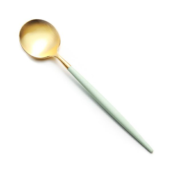 クチポール ゴア GOA セラドン／ゴールド デザートスプーン 18cm マット仕上げ